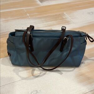 Stylish Blue and Brown Women's Bag